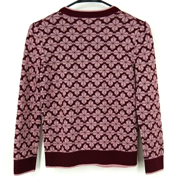 NWT Kate Spade Flower Cardigan in Deep Fig Purple XXS - Picture 5 of 5